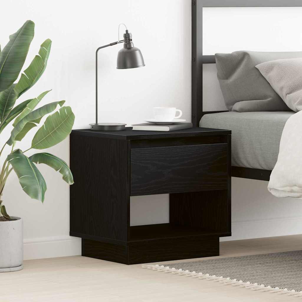 vidaXL Szafka Nocna Czarny Dąb 45 x 34 x 44 cm Materiał drewnopochodny