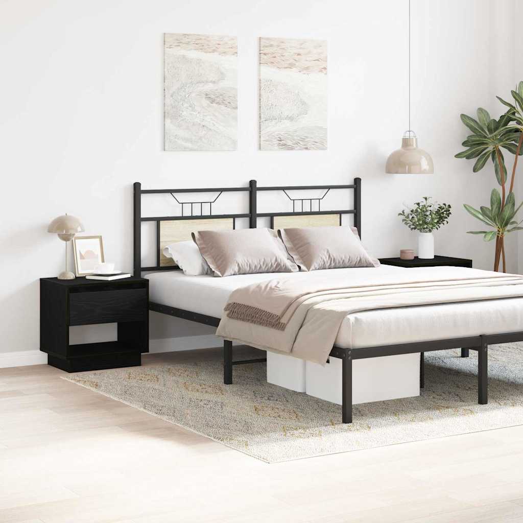 vidaXL Szafka Nocna z szufladą 2 pcs Czarny Dąb 45 x 34 x 44 cm
