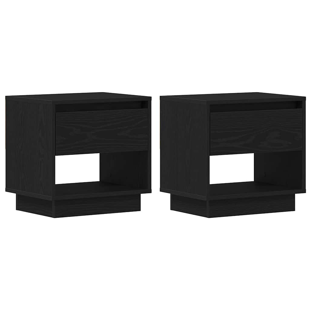 vidaXL Szafka Nocna z szufladą 2 pcs Czarny Dąb 45 x 34 x 44 cm