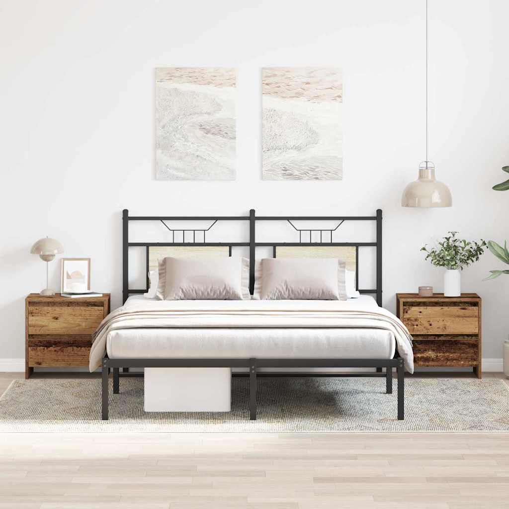 vidaXL Szafka Nocna z szufladą 2 pcs Stare drewno 45 x 34 x 44,5 cm