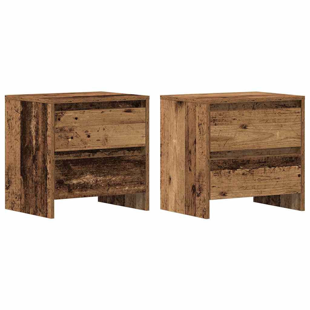 vidaXL Szafka Nocna z szufladą 2 pcs Stare drewno 45 x 34 x 44,5 cm