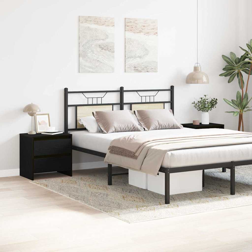 vidaXL Szafka Nocna z szufladą 2 pcs Czarny Dąb 45 x 34 x 44,5 cm