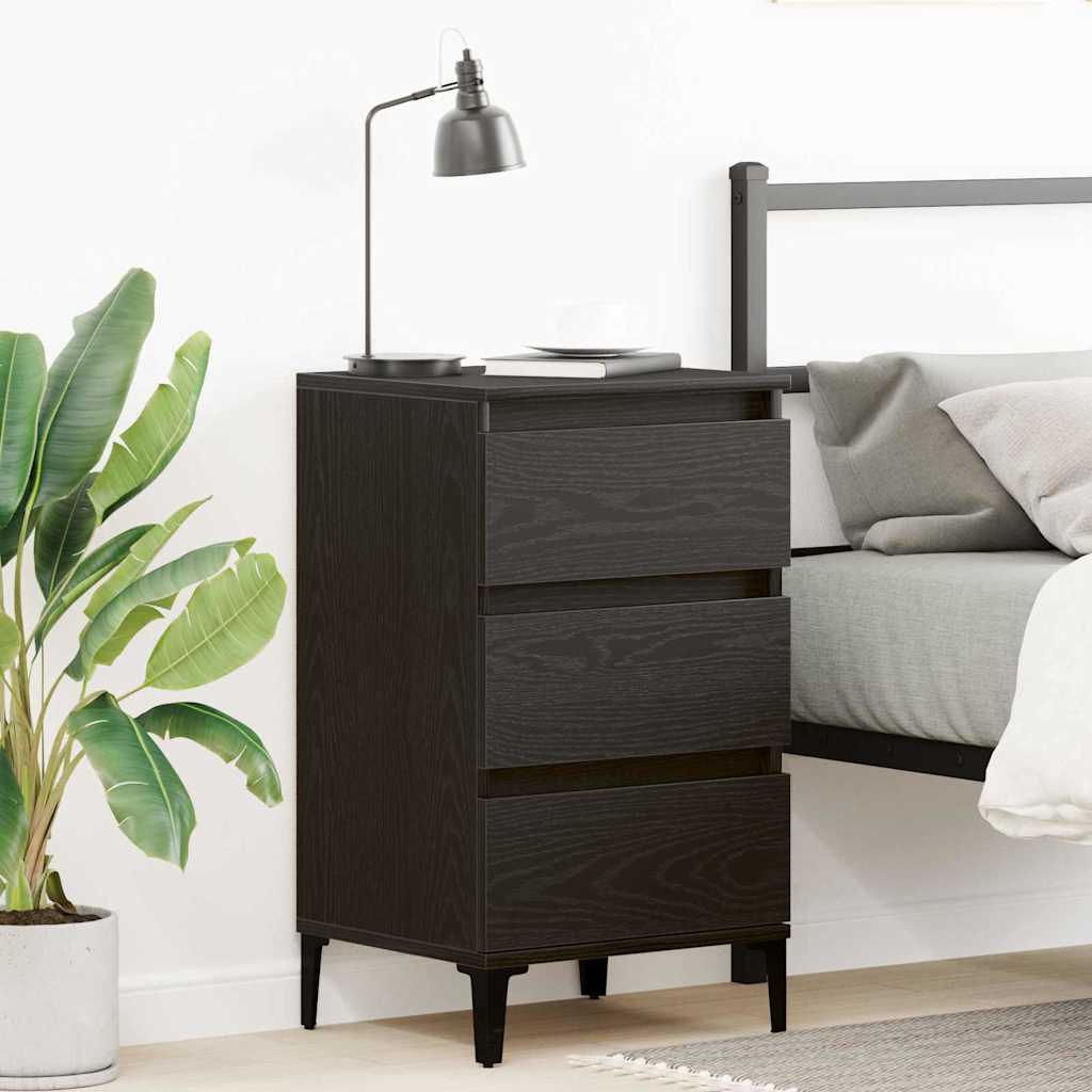 vidaXL Szafka Nocna Czarny Dąb 45 x 35 x 44 cm Materiał drewnopochodny