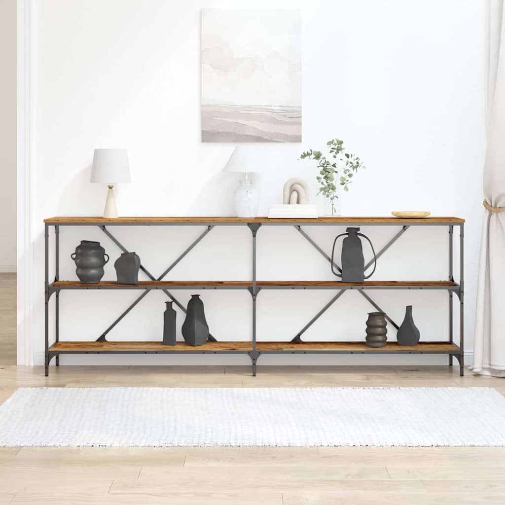 vidaXL Konsola Stare drewno 200 x 30 x 75 cm Materiał drewnopochodny