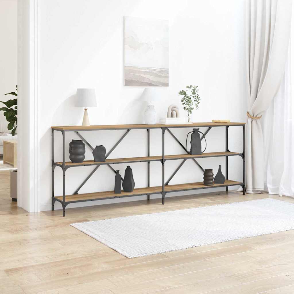 vidaXL Konsola z półką Dąb rzemieślniczy 200 x 30 x 75 cm