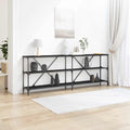 vidaXL Konsola Czarny Dąb 200 x 30 x 75 cm Materiał drewnopochodny