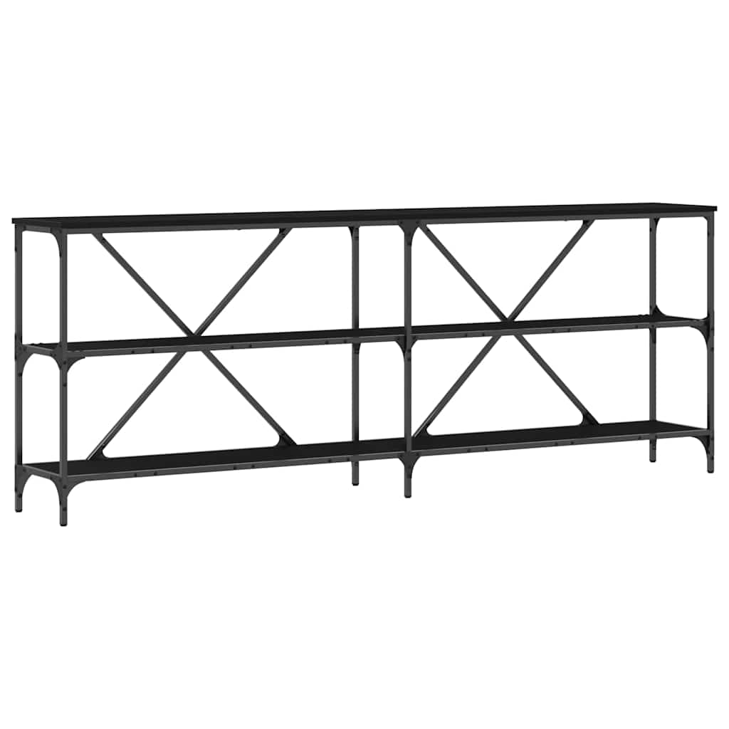 vidaXL Konsola Czarny Dąb 200 x 30 x 75 cm Materiał drewnopochodny
