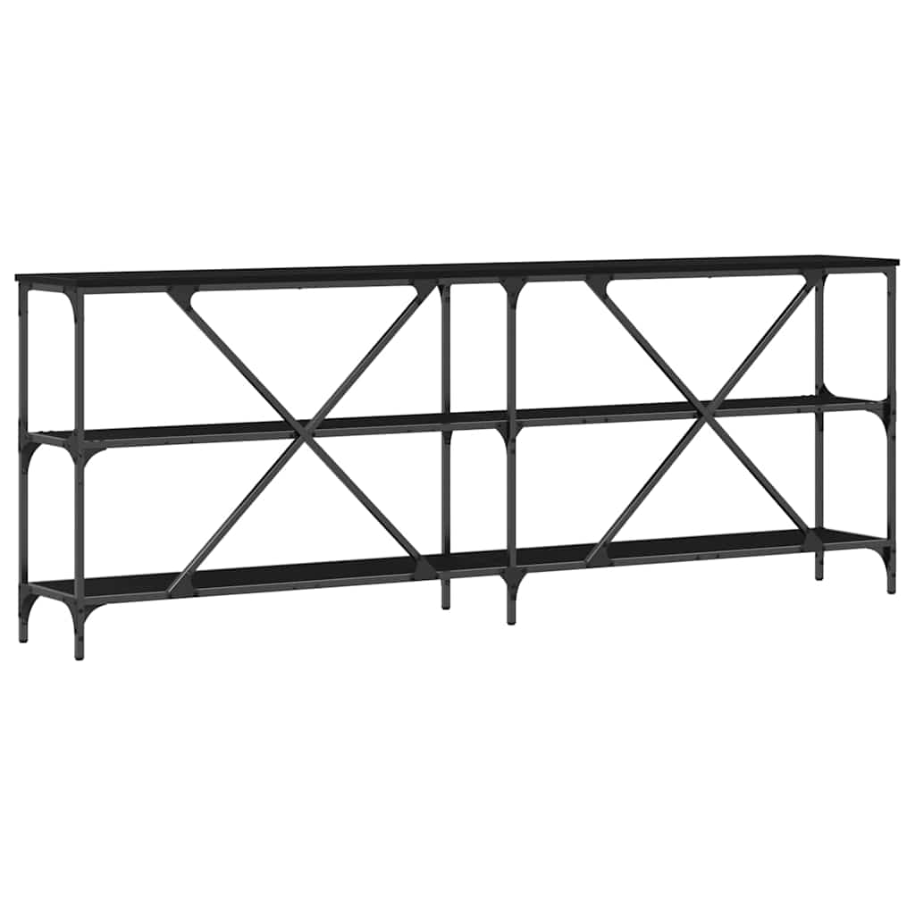 vidaXL Konsola Czarny Dąb 200 x 30 x 75 cm Materiał drewnopochodny