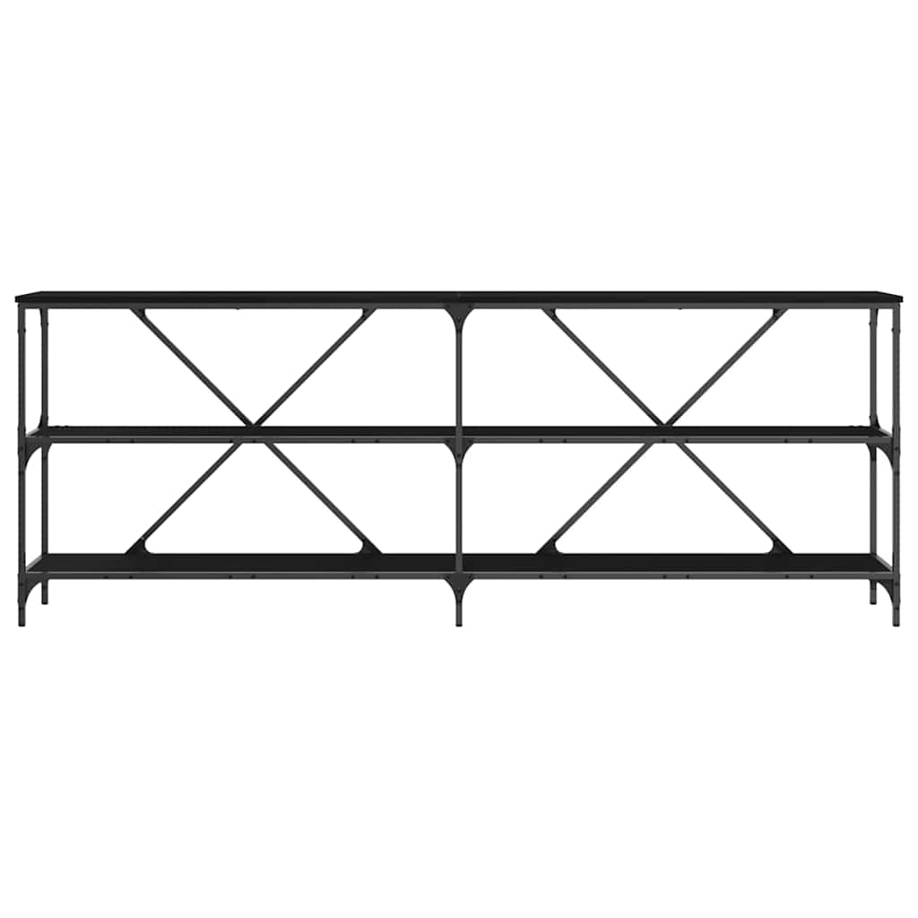 vidaXL Konsola Czarny Dąb 200 x 30 x 75 cm Materiał drewnopochodny