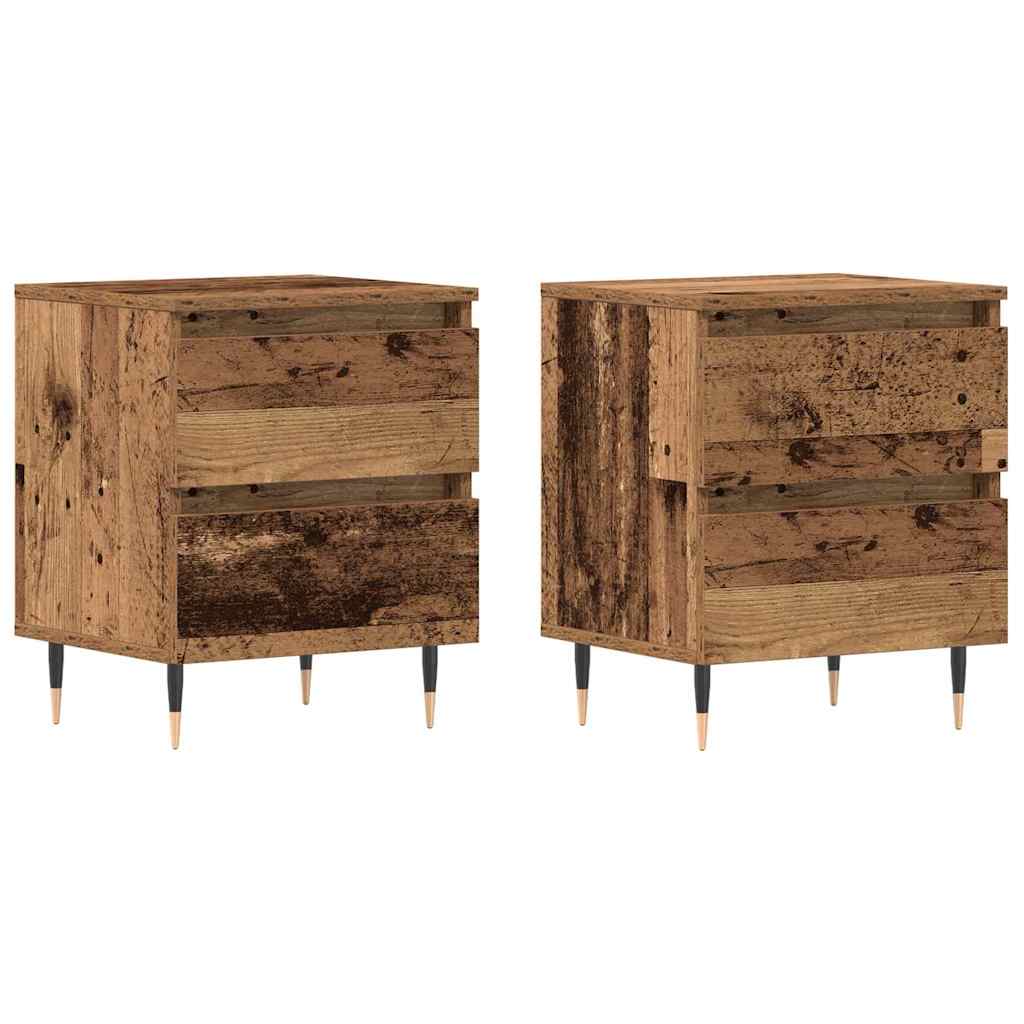 vidaXL Szafka Nocna z szufladą 2 pcs Stare drewno 40 x 35 x 50 cm
