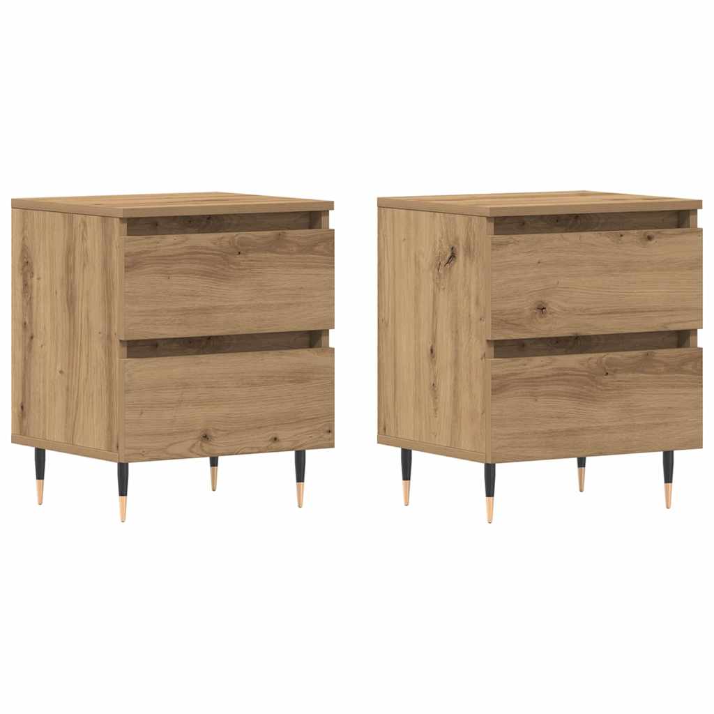 vidaXL Szafka Nocna z szufladą 2 pcs Dąb rzemieślniczy 40 x 35 x 50 cm