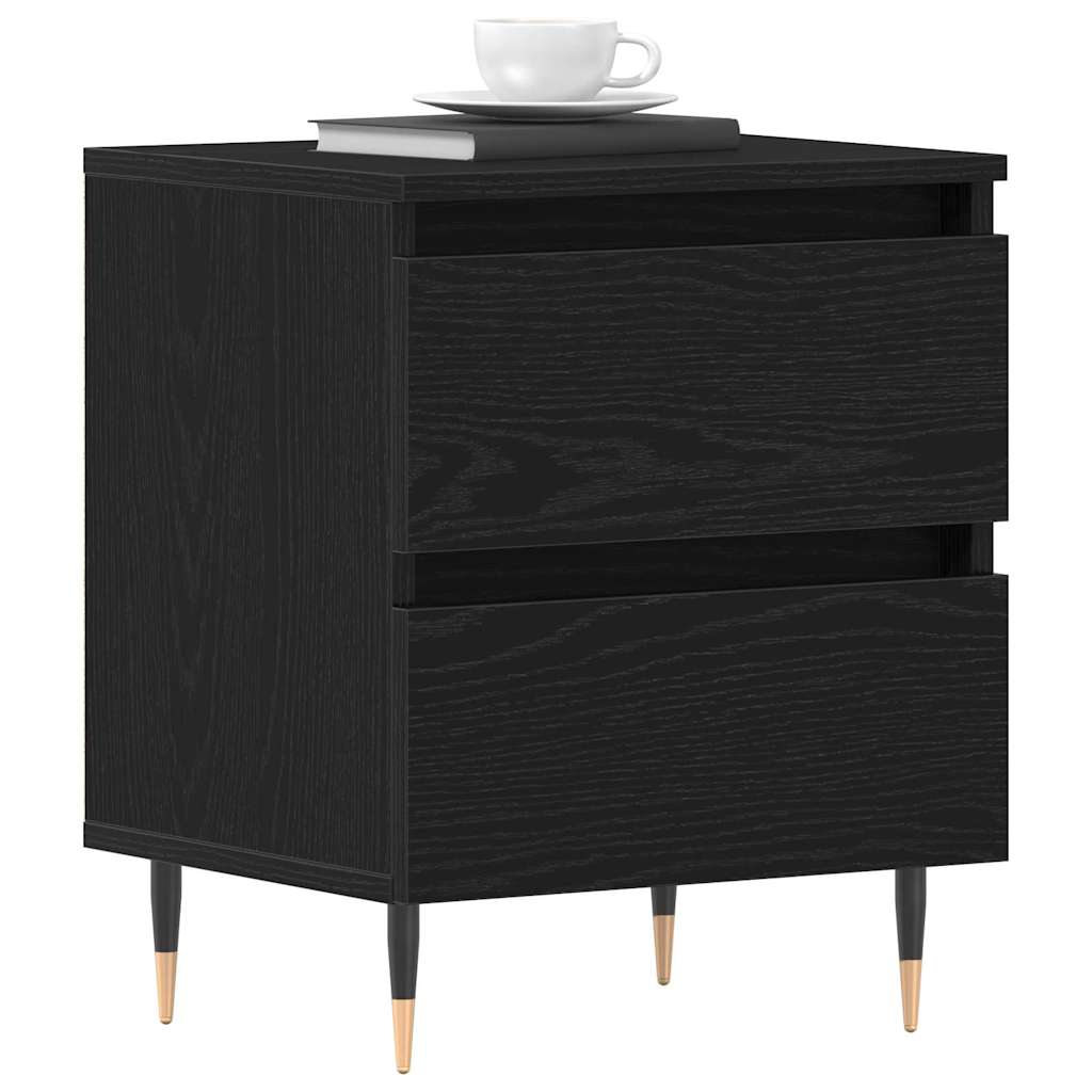 vidaXL Szafka Nocna Czarny Dąb 40 x 35 x 50 cm Materiał drewnopochodny