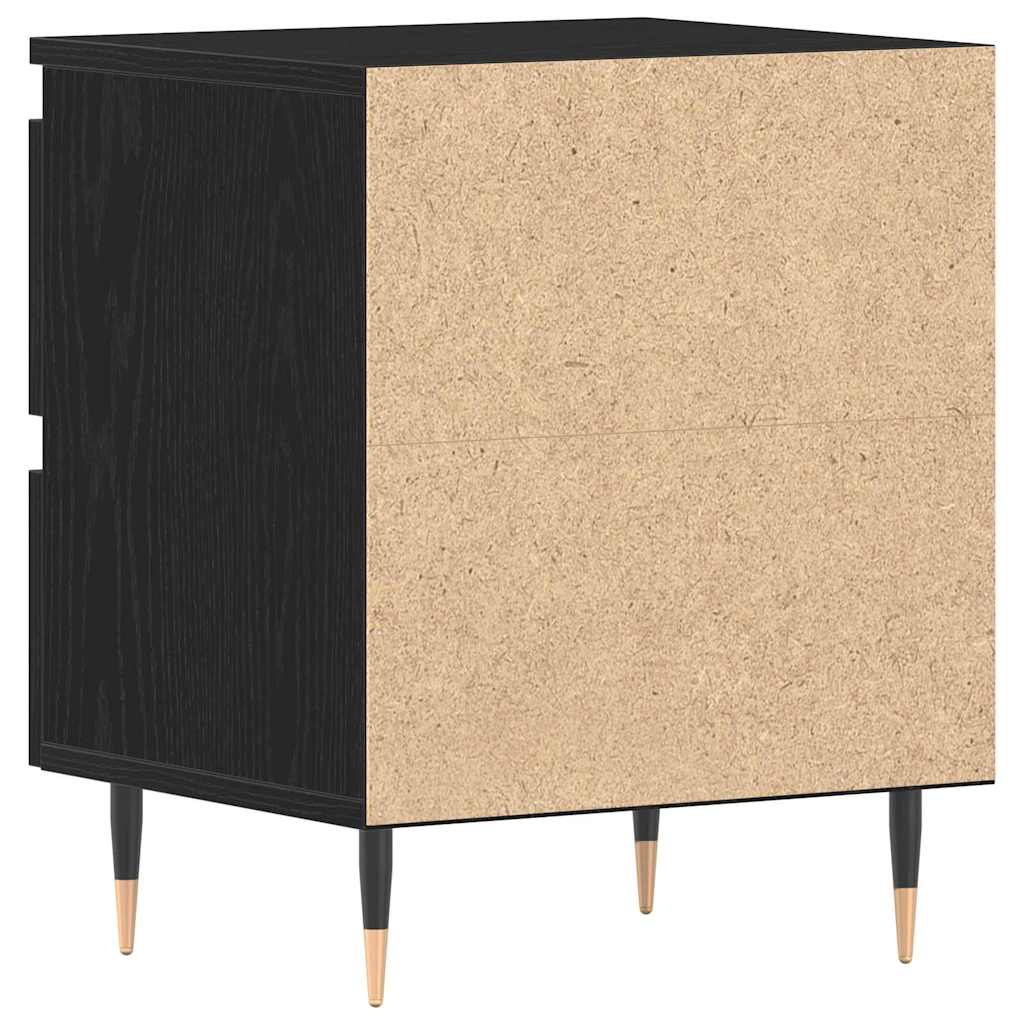 vidaXL Szafka Nocna z szufladą 2 pcs Czarny Dąb 40 x 35 x 50 cm
