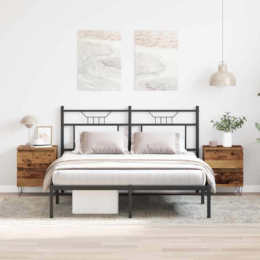 vidaXL Szafka Nocna z szufladą 2 pcs Stare drewno 40 x 35 x 50 cm