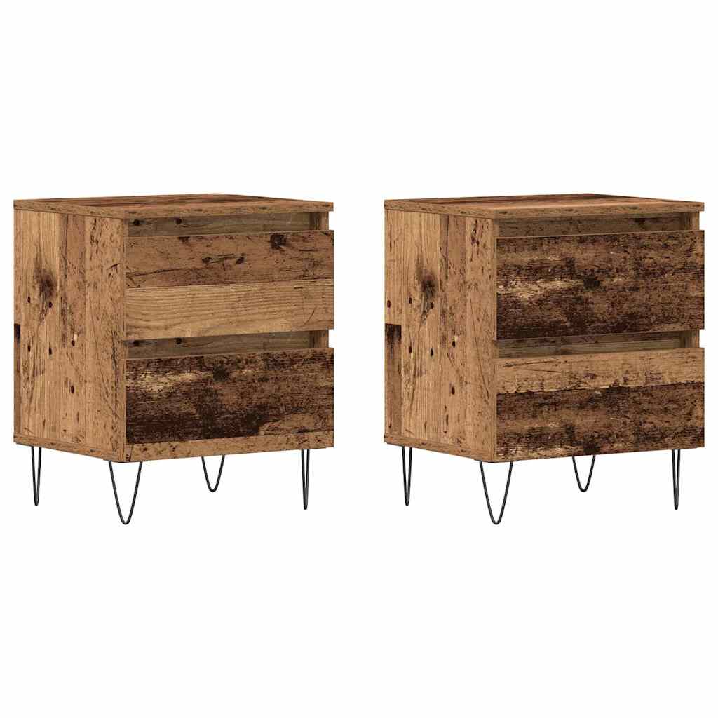 vidaXL Szafka Nocna z szufladą 2 pcs Stare drewno 40 x 35 x 50 cm