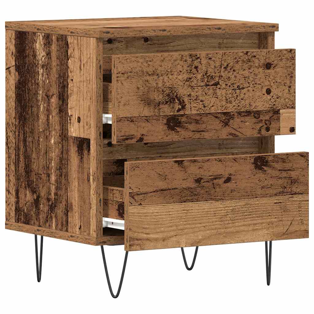 vidaXL Szafka Nocna z szufladą 2 pcs Stare drewno 40 x 35 x 50 cm