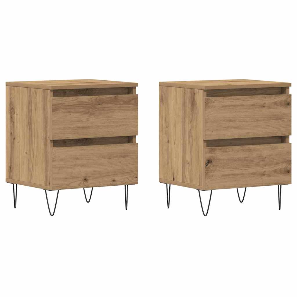 vidaXL Szafka Nocna z szufladą 2 pcs dąb artisan 40 x 35 x 50 cm