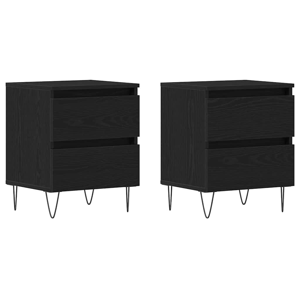 vidaXL Szafka Nocna z szufladą 2 pcs Czarny dąb 40 x 35 x 50 cm