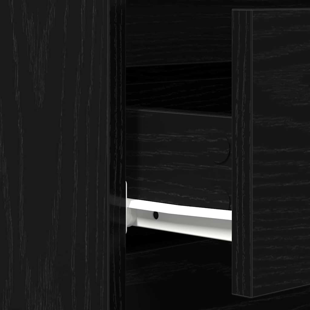 vidaXL Bufet Czarny Dąb 60 x 35 x 70 cm Materiał drewnopochodny