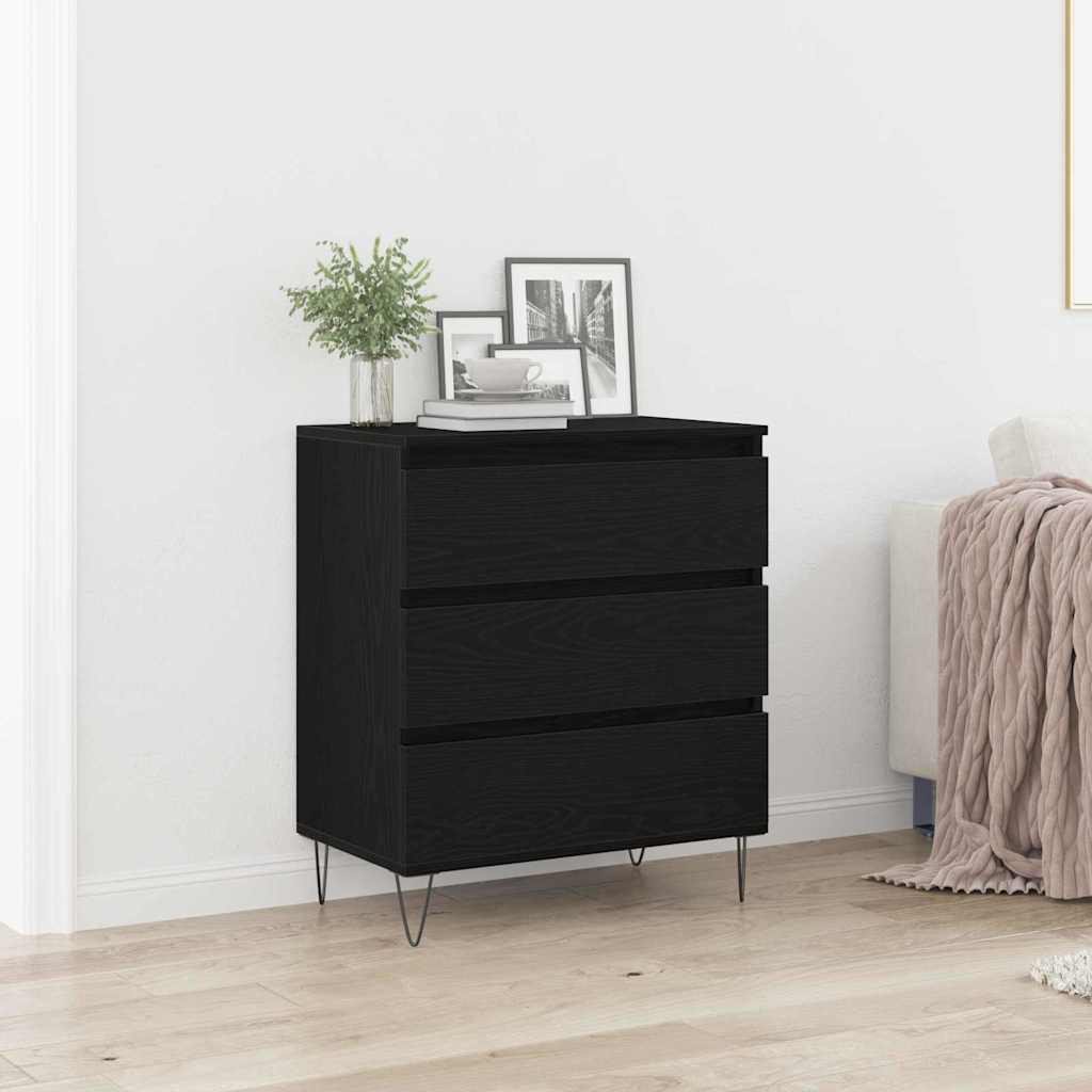 vidaXL Bufet Czarny Dąb 60 x 35 x 70 cm Materiał drewnopochodny