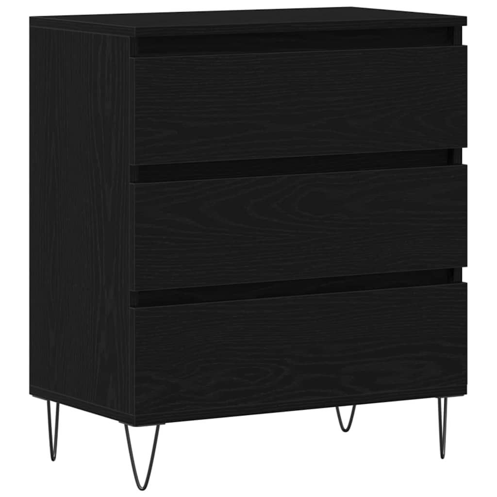 vidaXL Bufet Czarny Dąb 60 x 35 x 70 cm Materiał drewnopochodny