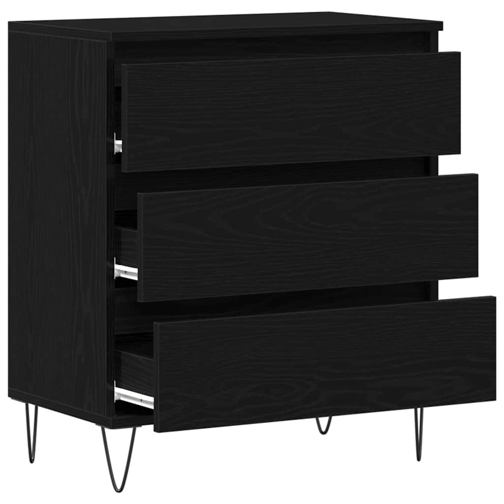 vidaXL Bufet Czarny Dąb 60 x 35 x 70 cm Materiał drewnopochodny