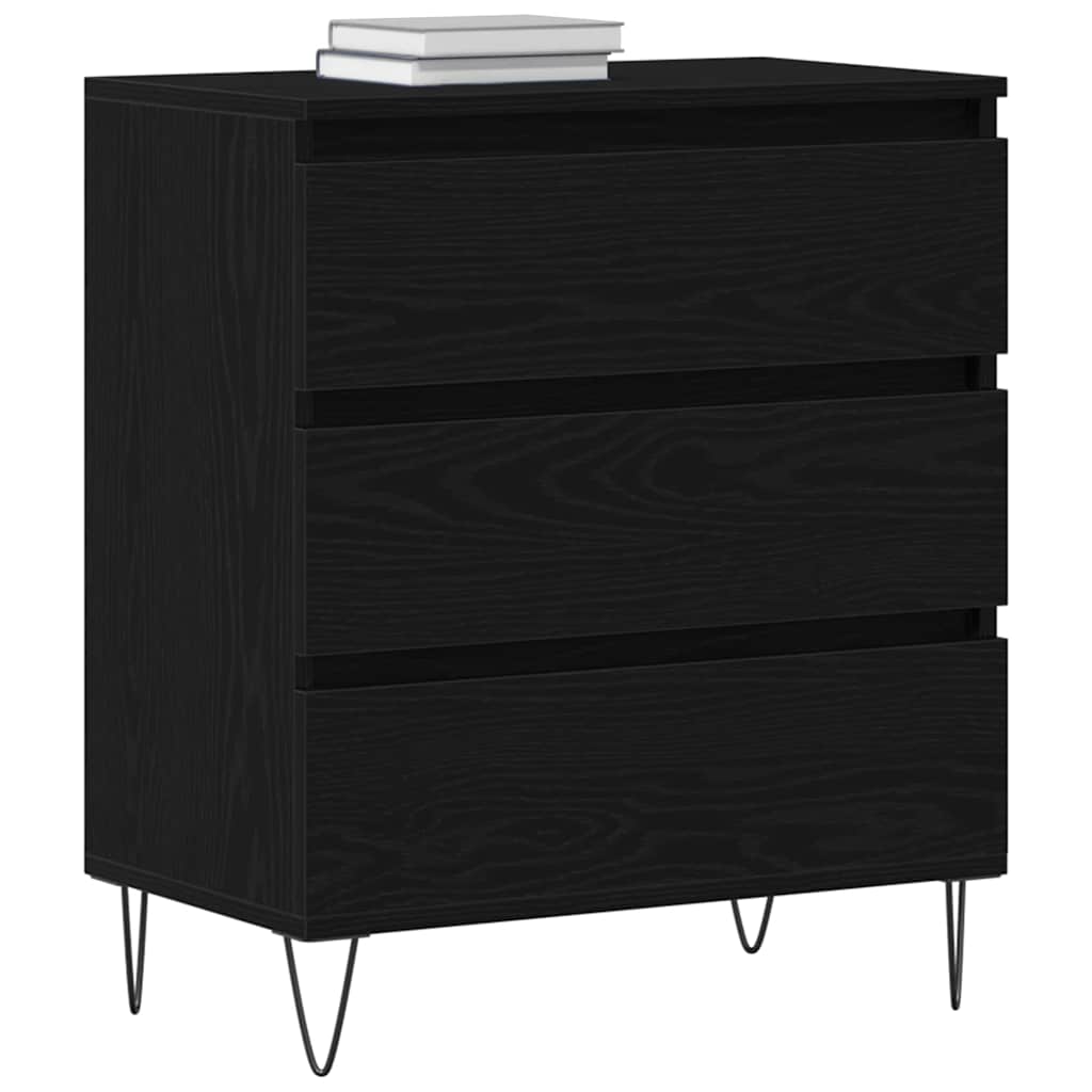 vidaXL Bufet Czarny Dąb 60 x 35 x 70 cm Materiał drewnopochodny