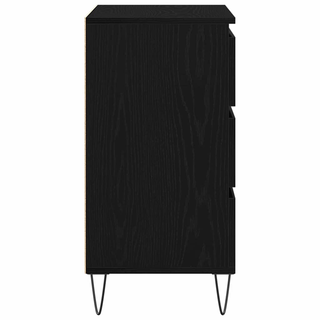 vidaXL Bufet Czarny Dąb 60 x 35 x 70 cm Materiał drewnopochodny