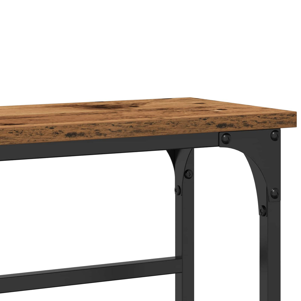 vidaXL Konsola Stare drewno 75 x 19,5 x 75 cm Materiał drewnopochodny