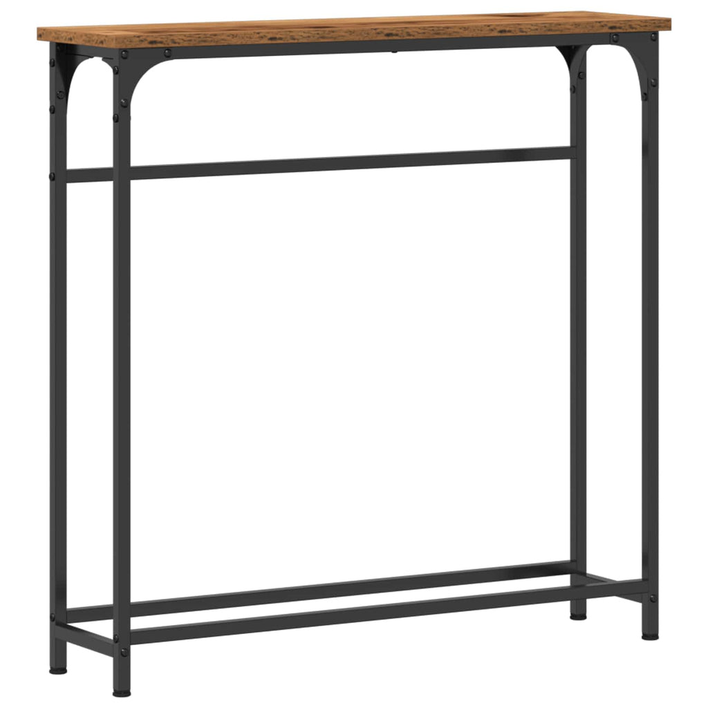 vidaXL Konsola Stare drewno 75 x 19,5 x 75 cm Materiał drewnopochodny