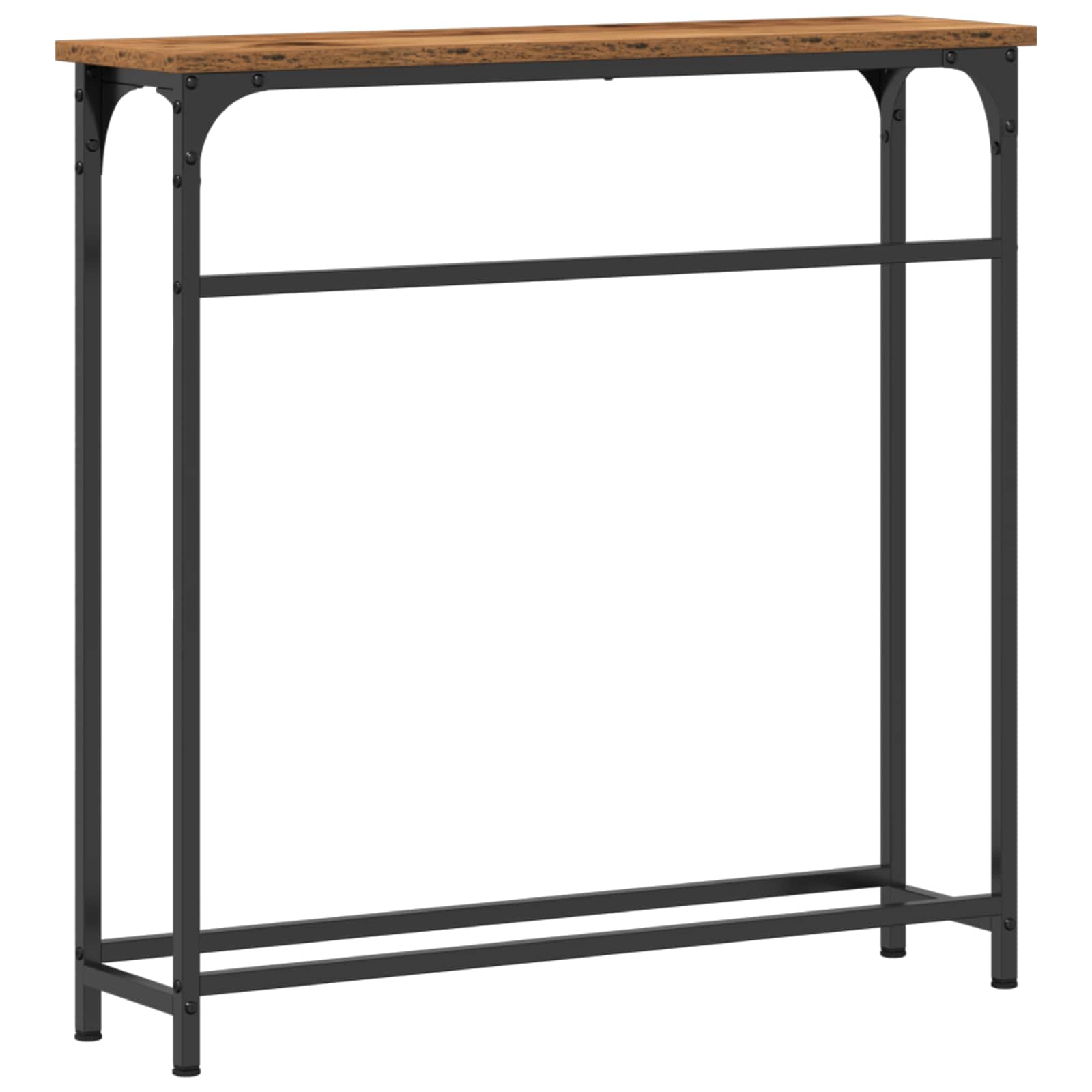 vidaXL Konsola Stare drewno 75 x 19,5 x 75 cm Materiał drewnopochodny