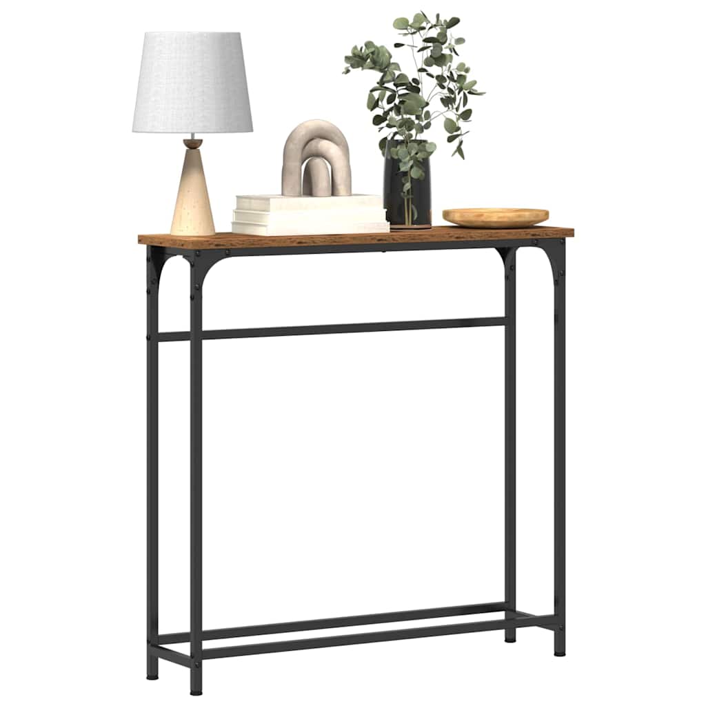 vidaXL Konsola Stare drewno 75 x 19,5 x 75 cm Materiał drewnopochodny