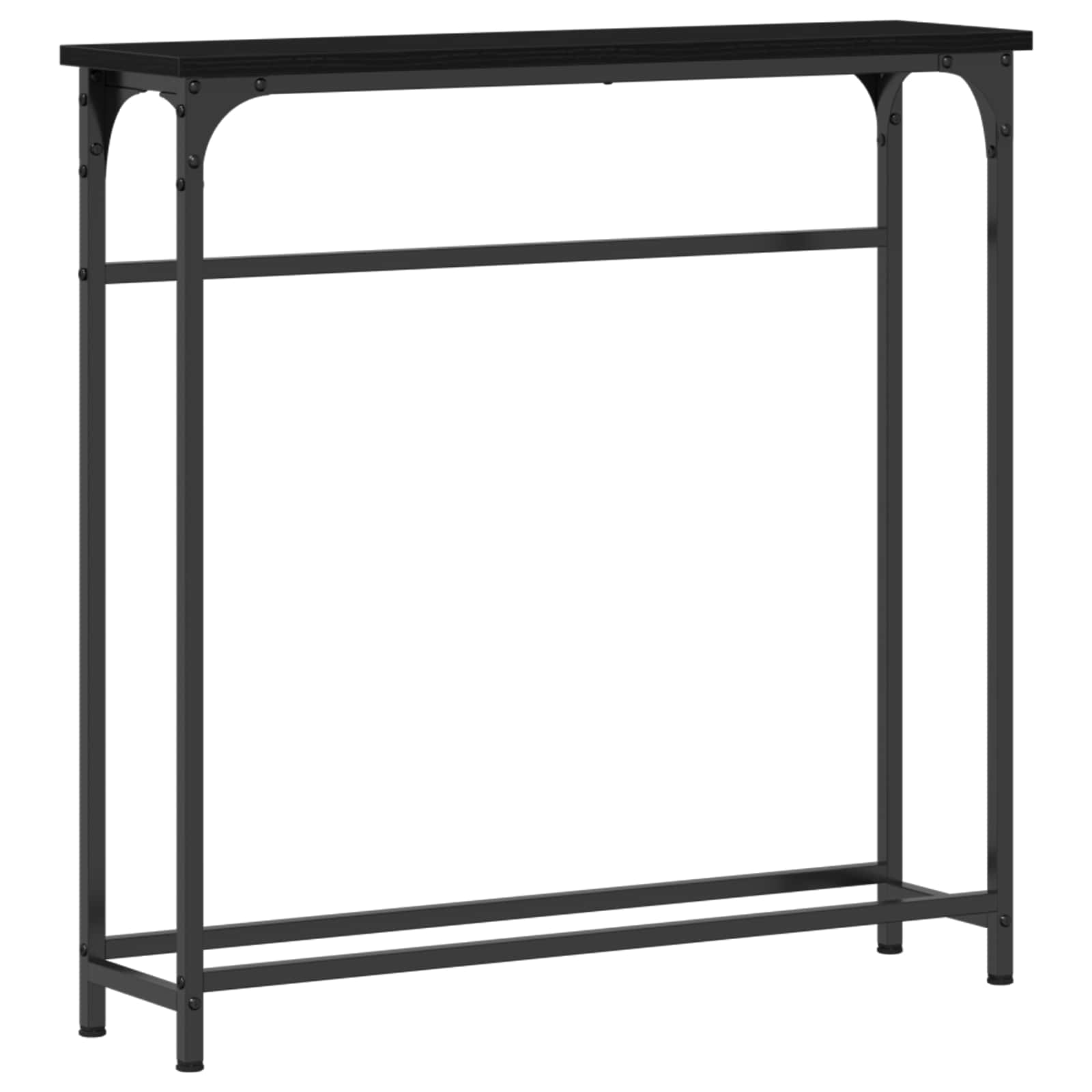 vidaXL Konsola Czarny Dąb 75 x 19,5 x 75 cm Materiał drewnopochodny
