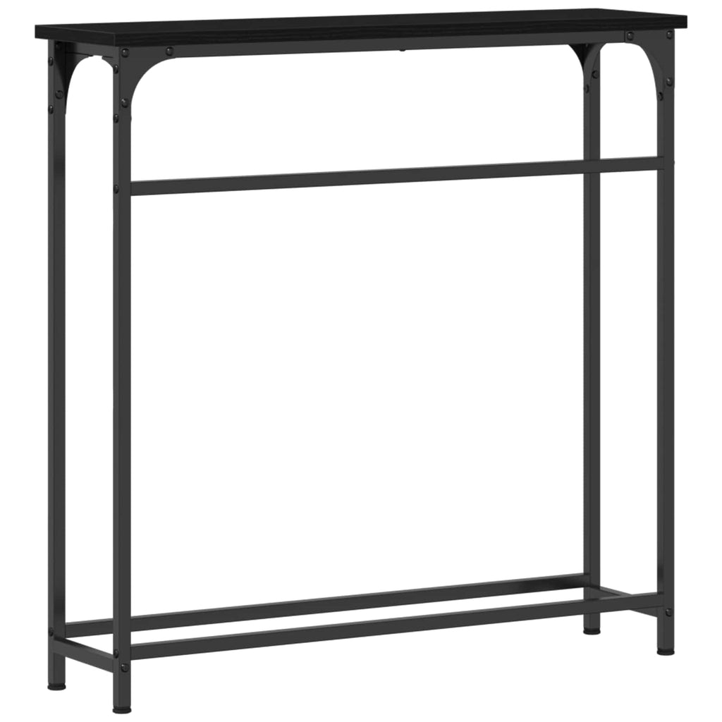 vidaXL Konsola Czarny Dąb 75 x 19,5 x 75 cm Materiał drewnopochodny