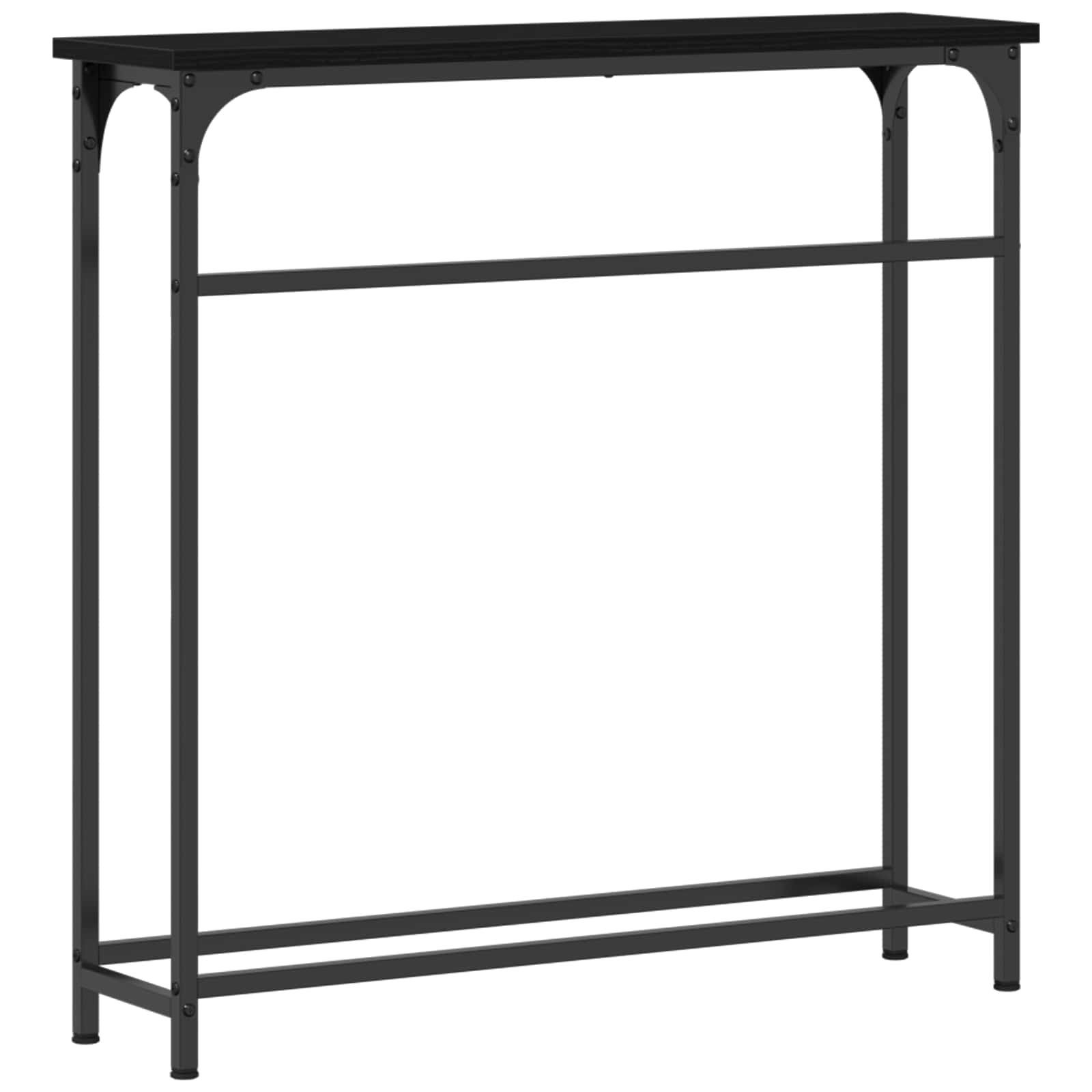 vidaXL Konsola Czarny Dąb 75 x 19,5 x 75 cm Materiał drewnopochodny