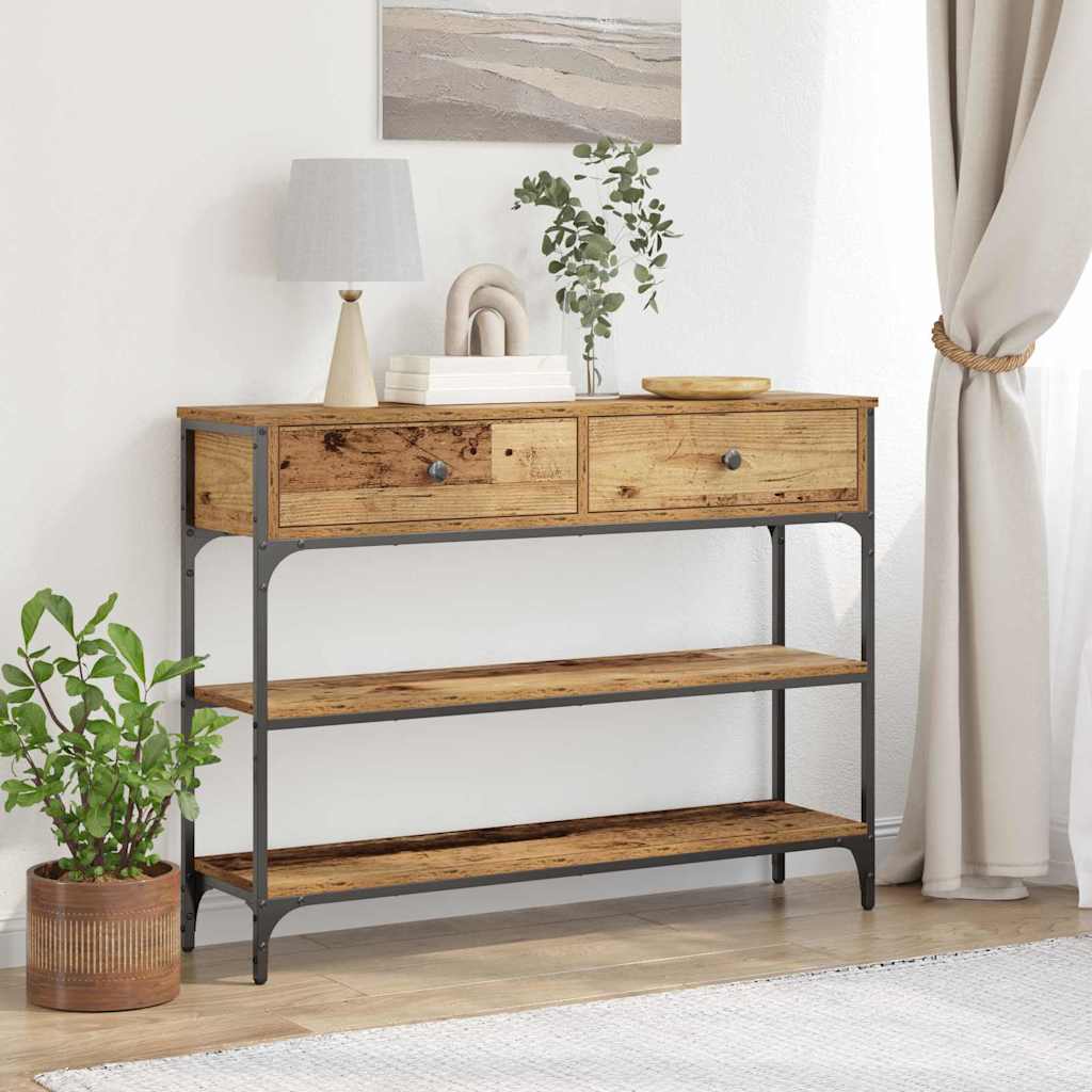 vidaXL Konsola Stare drewno 100 x 25 x 75 cm Materiał drewnopochodny