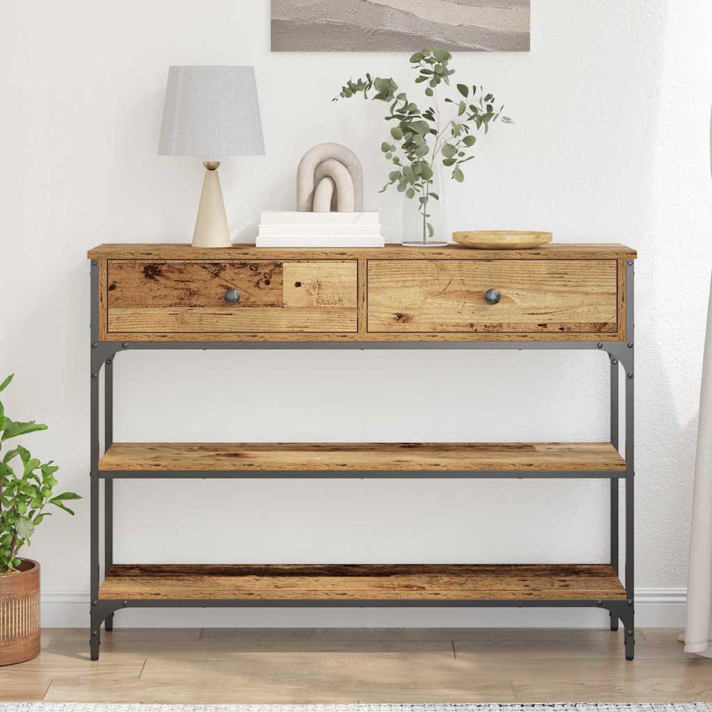 vidaXL Konsola Stare drewno 100 x 25 x 75 cm Materiał drewnopochodny
