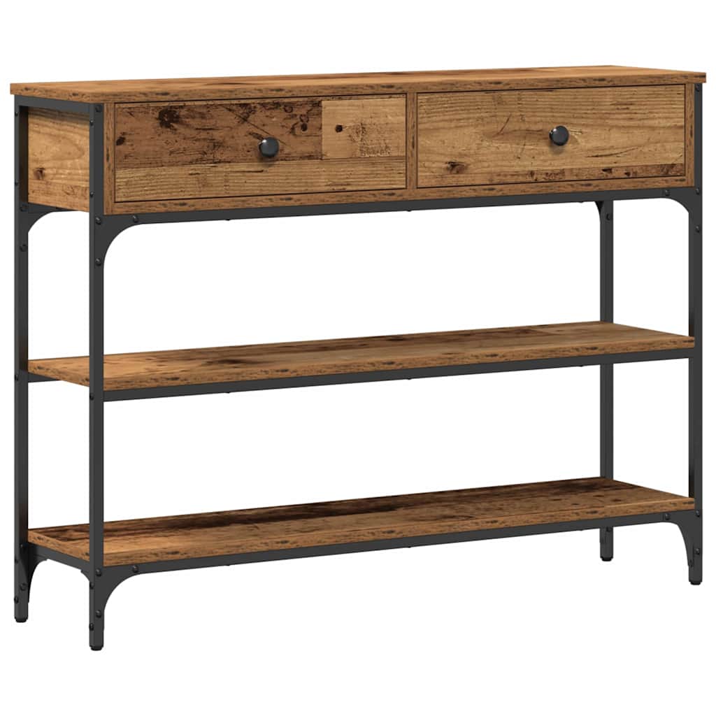 vidaXL Konsola Stare drewno 100 x 25 x 75 cm Materiał drewnopochodny