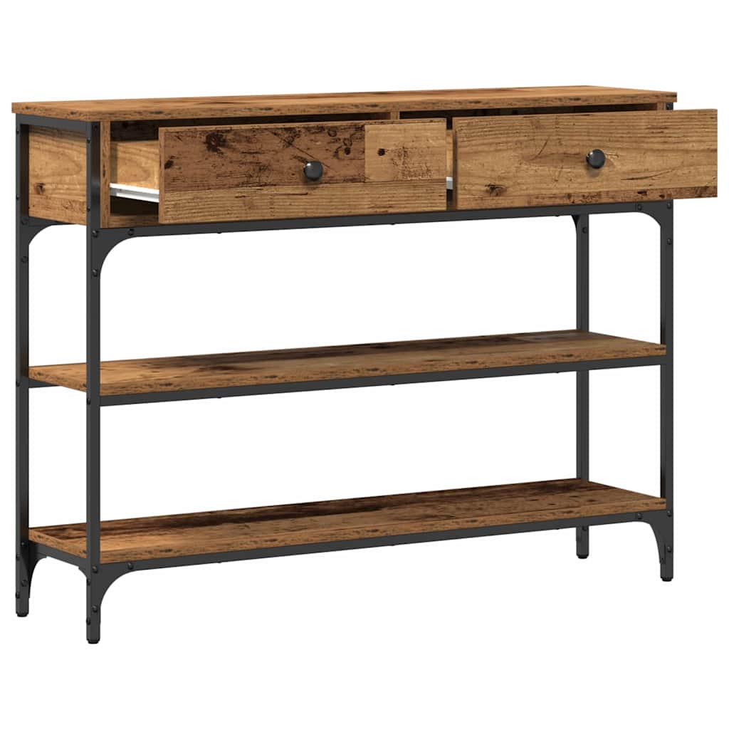 vidaXL Konsola Stare drewno 100 x 25 x 75 cm Materiał drewnopochodny