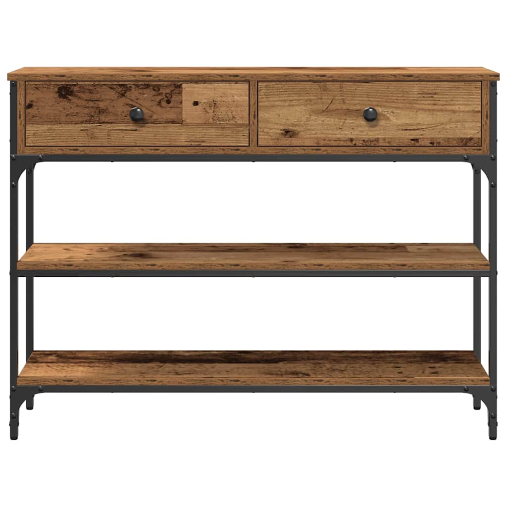 vidaXL Konsola Stare drewno 100 x 25 x 75 cm Materiał drewnopochodny