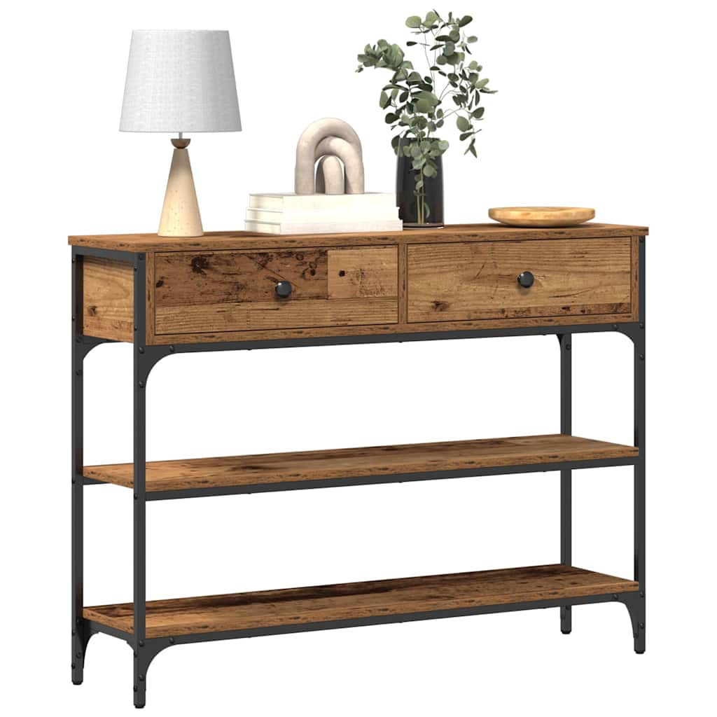 vidaXL Konsola Stare drewno 100 x 25 x 75 cm Materiał drewnopochodny