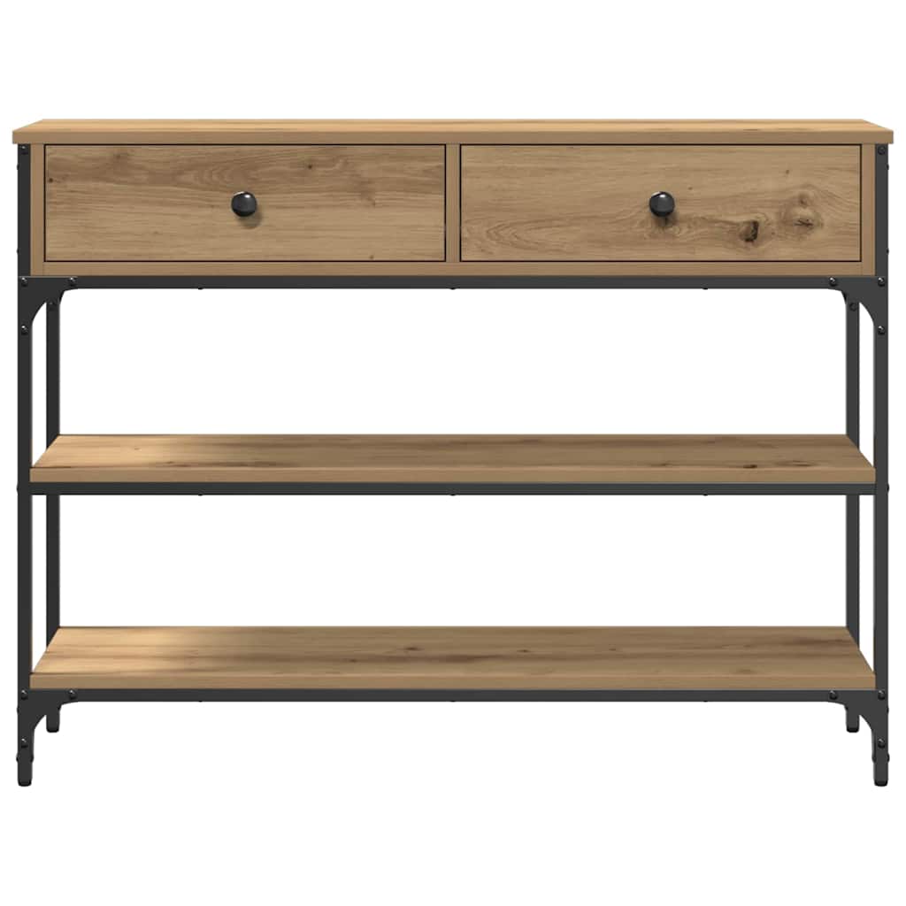 vidaXL Konsola z szufladą z półką Dąb rzemieślniczy 100 x 25 x 75 cm