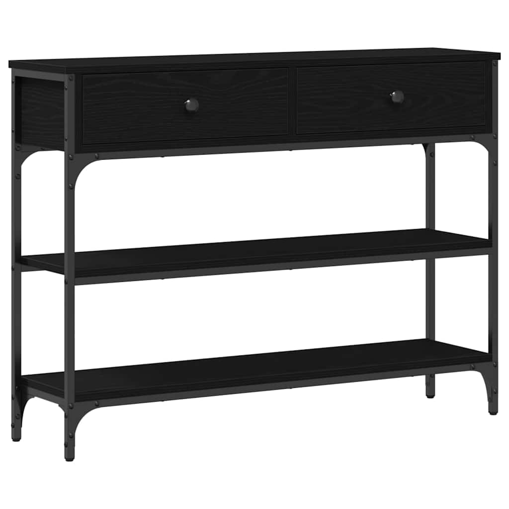 vidaXL Konsola Czarny Dąb 100 x 25 x 75 cm Materiał drewnopochodny