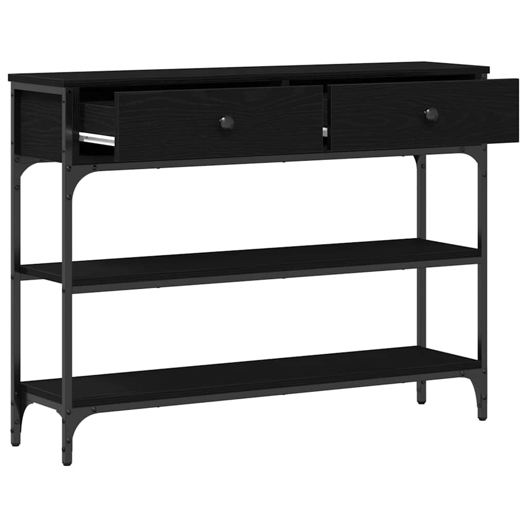 vidaXL Konsola Czarny Dąb 100 x 25 x 75 cm Materiał drewnopochodny