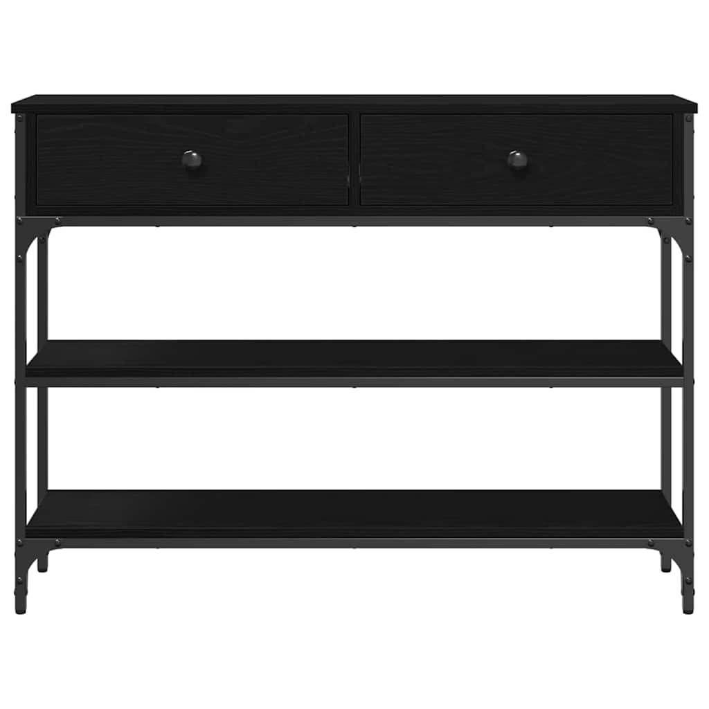 vidaXL Konsola Czarny Dąb 100 x 25 x 75 cm Materiał drewnopochodny