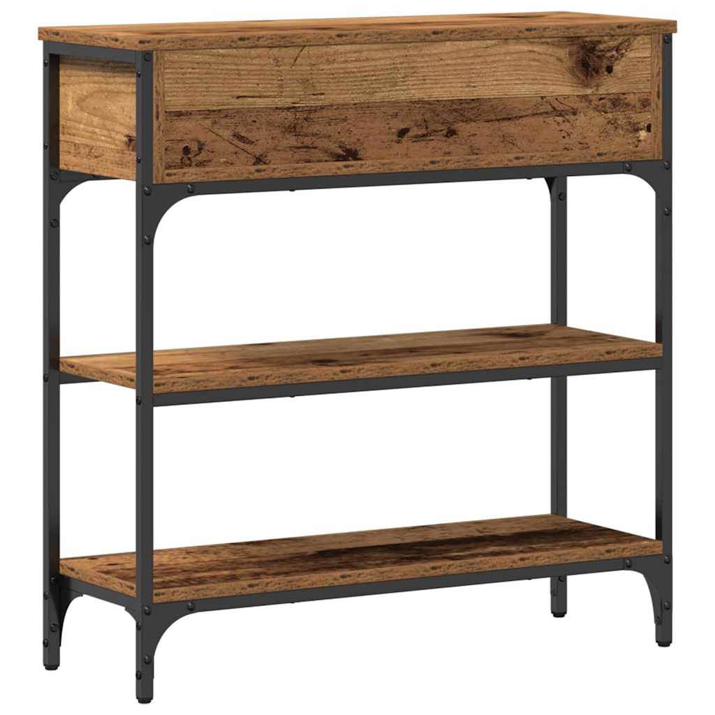 vidaXL Konsola Stare drewno 72,5 x 25 x 75 cm Materiał drewnopochodny