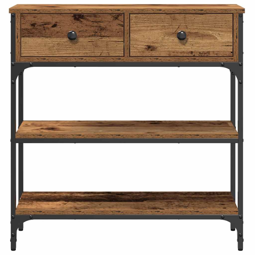 vidaXL Konsola Stare drewno 72,5 x 25 x 75 cm Materiał drewnopochodny