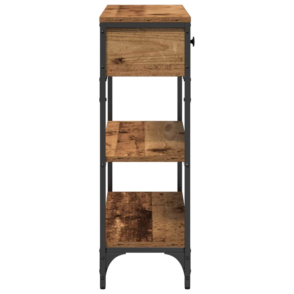 vidaXL Konsola Stare drewno 72,5 x 25 x 75 cm Materiał drewnopochodny