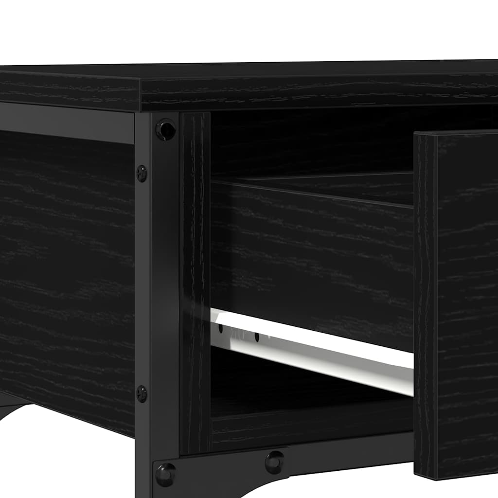 vidaXL Konsola Czarny Dąb 72,5 x 25 x 75 cm Materiał drewnopochodny