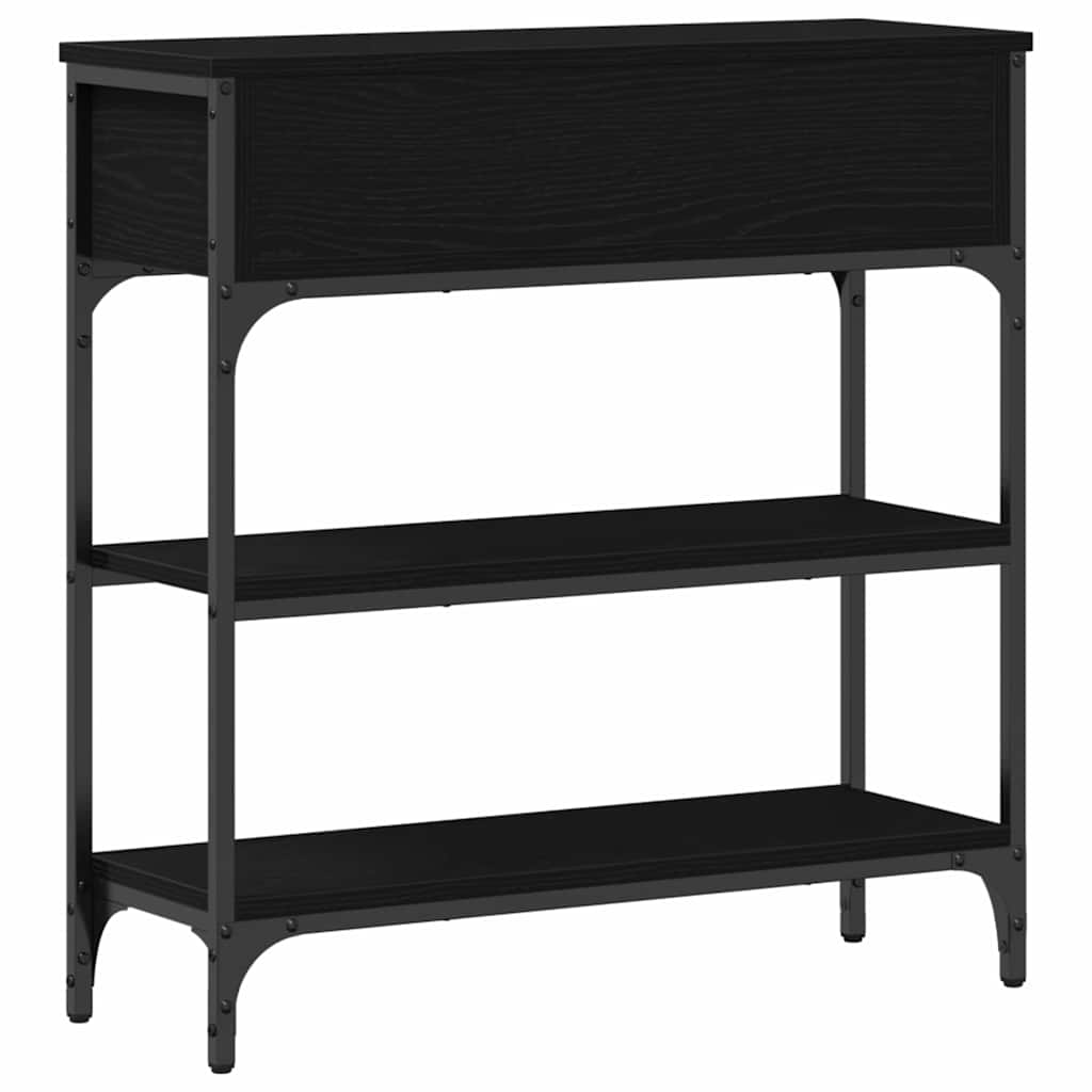 vidaXL Konsola Czarny Dąb 72,5 x 25 x 75 cm Materiał drewnopochodny